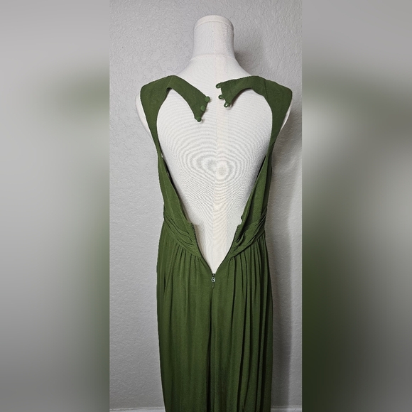Azazie Womens  Forrest Green Halter Neckline Chiffon Bridesmaid Formal Sz A10 - Picture 5 of 9